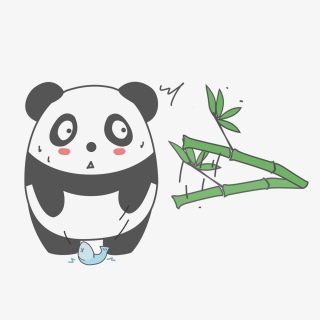 卡通吃惊熊猫装饰