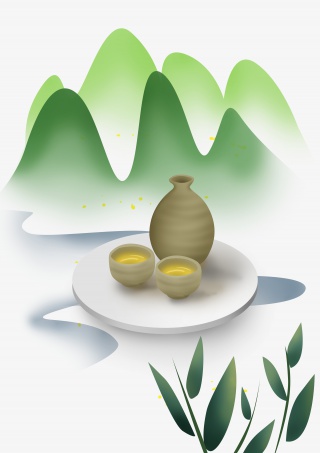 重阳节古酒和青山