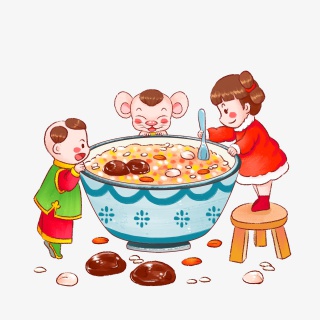 小朋友喝腊八粥