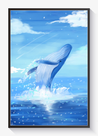 大海小清新手绘插画