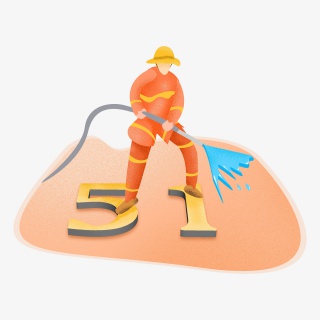51劳动节消防员插画