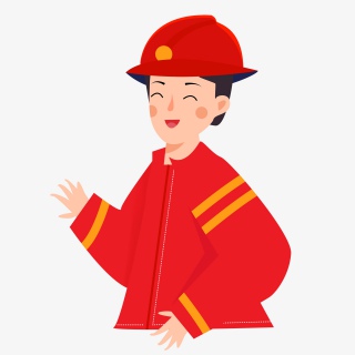 劳动节消防员元素设计