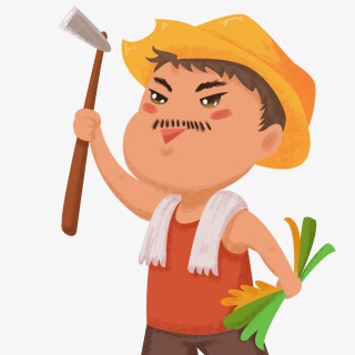 卡通劳动节职业人物之举手的农民