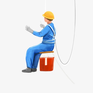 擦玻璃的清洁工