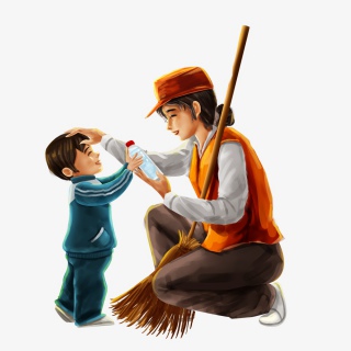 劳动节给环卫工人擦汗