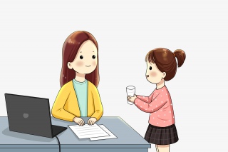 关心加班的妈妈的孩子