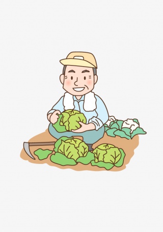 节彩色卡通手绘农民伯伯