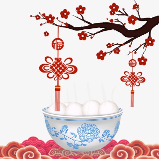 元旦新年过年元宵节喜庆装饰背景祥云鞭炮孔明灯
