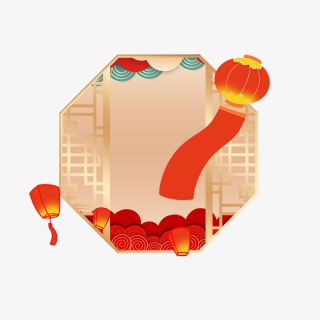 元旦新年春节喜庆中国风装饰背景门窗灯笼祥云背景