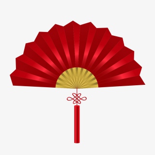 一把红色扇子