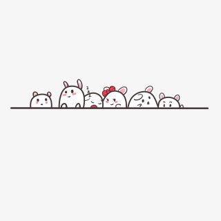 手绘猫咪分割线插画