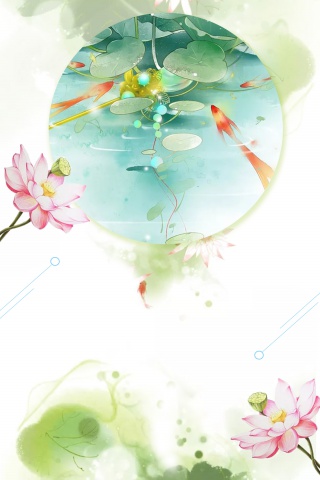 简单荷花池夏天背景