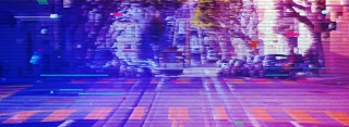 故障抖音风城市街景时尚电商风背景