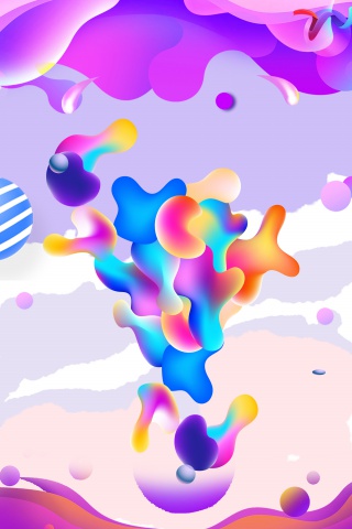 3D电商渐变流体创意合成背景