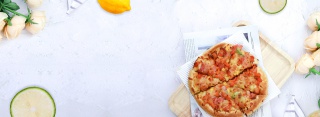 简约清新美食食物披萨海报背景图