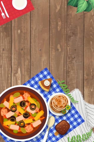 简约美食节创意背景合成