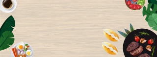 简约食品俯视图banner
