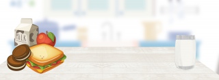 精致早餐文艺俯视图几何白色banner