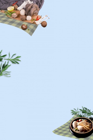 简约文艺私家厨房美食海报背景素材