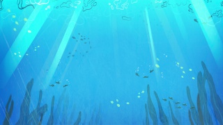 手绘蓝色海底海报背景