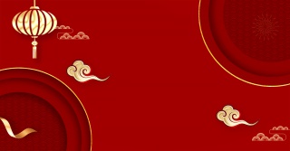 2019猪年烫金风金色灯笼祥云海报