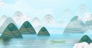 简约端午节创意背景合成