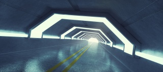 c4d汽车隧道展示场景