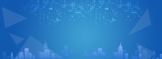 蓝色科技感城市建筑banner