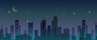 创意简约科技城市剪影背景合成