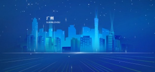 蓝色科技广州印象地标宣传背景