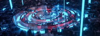 蓝色5G科技电路板C4D淘宝banner