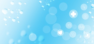 蓝色清新光效医学符号分子链医疗海报