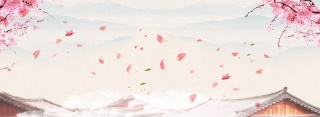 古风文艺樱花季背景